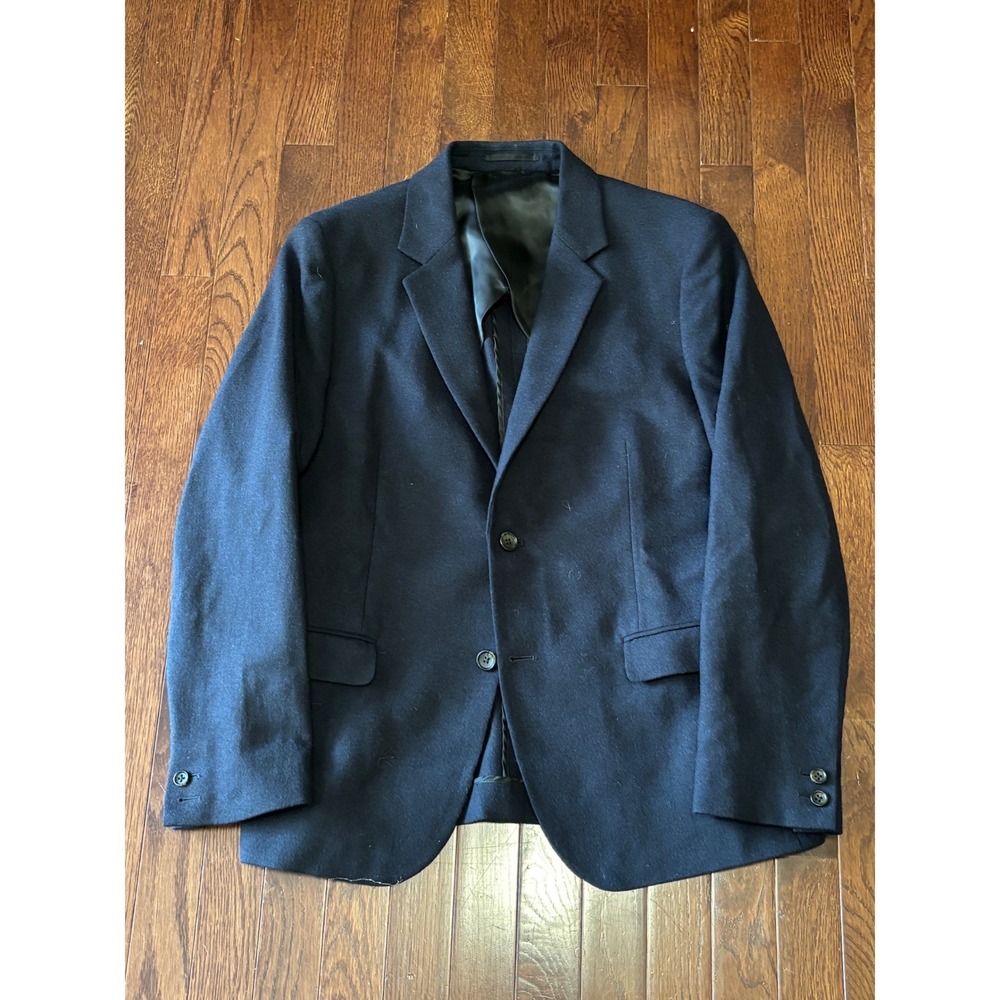 Steven Alan Mens 42 Navy Wool Blend Blazer Sport Coat Two Button Unstructured
